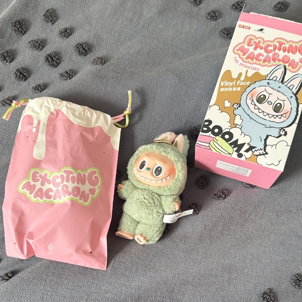 Labubu Exciting Macaron Green Monster  Doll